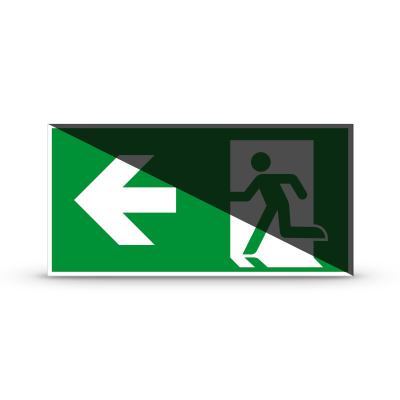 ISO 7010 "Exit Left"