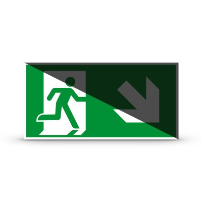 ISO 7010 "Exit Right DOWN"