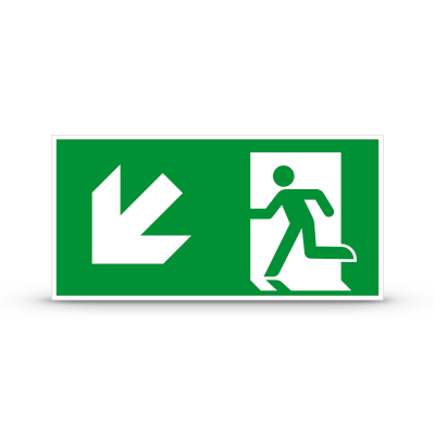 ISO 7010 "Exit Left DOWN"