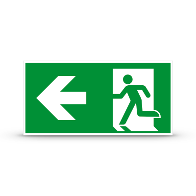 ISO 7010 "Exit Left"