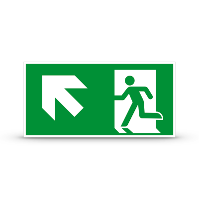 ISO 7010 "Exit Left UP"