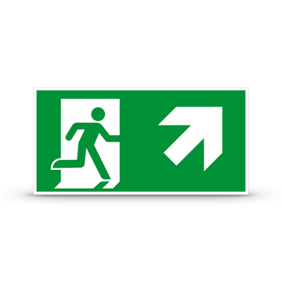 ISO 7010 "Exit Right UP"