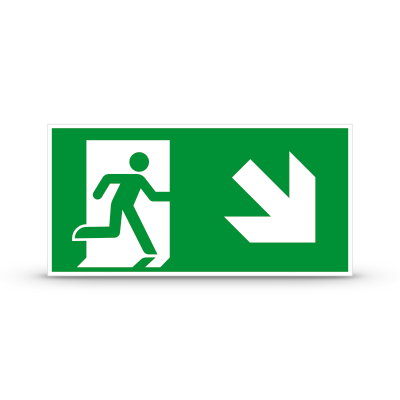 ISO 7010 "Exit Right DOWN"