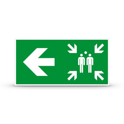 ISO 7010 "Evacuation Assembly Point Left"