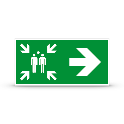 ISO 7010 "Evacuation Assembly Point Right"