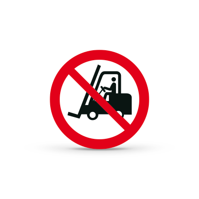 P006 "No access for forklift trucks and industrial vehicles"