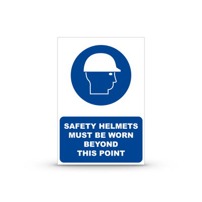 R-M007 "Safety Helmets Must Be Worn Beyond This Point"