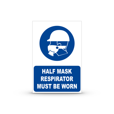 R-M034 "Half Mask Respirator Must Be Worn"