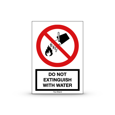 R-P011 "Do Not Extinguish with Water"