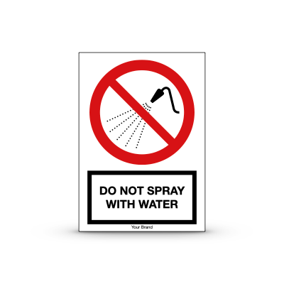 R-P016 "Do Not Spray with Water"