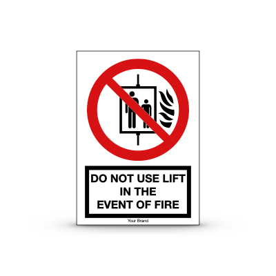 R-P020 "Do Not Use Lift in the Event of Fire"